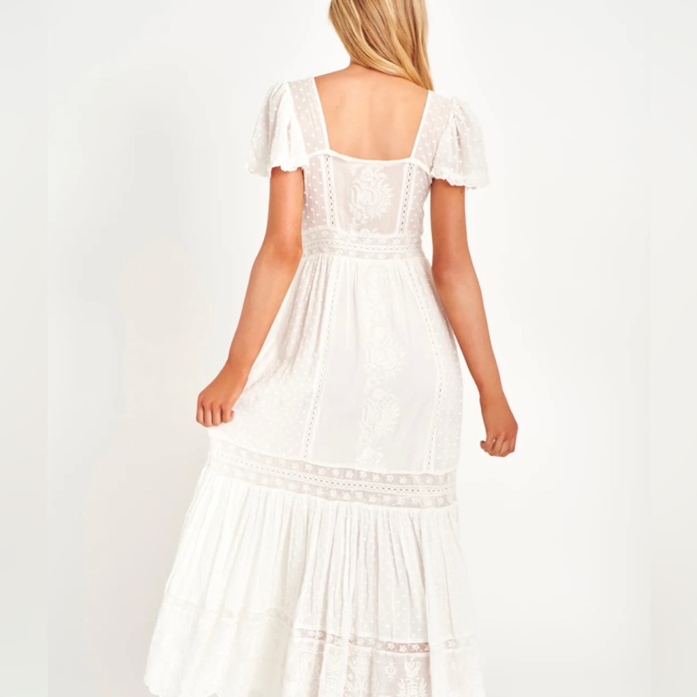 LoveShackFancy White Eyelet Midi Dress - Picture 5 of 8